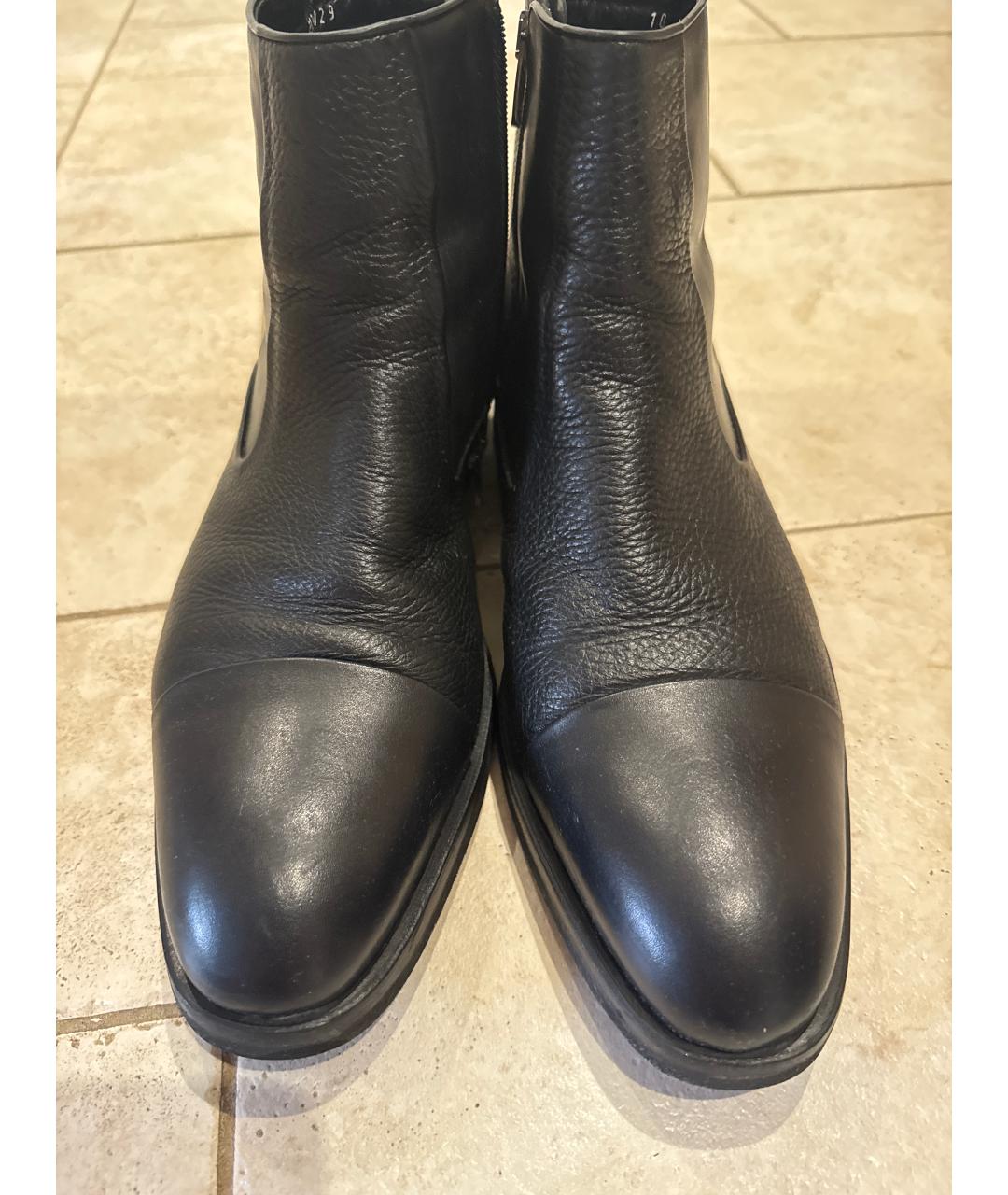 BARRETT Черные кожаные высокие ботинки, фото 2