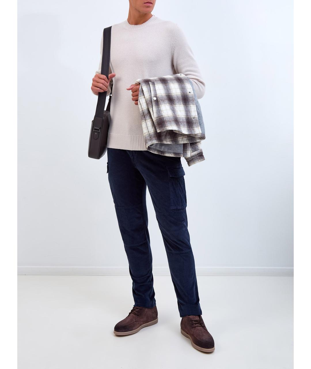 ELEVENTY Синие хлопковые повседневные брюки, фото 2