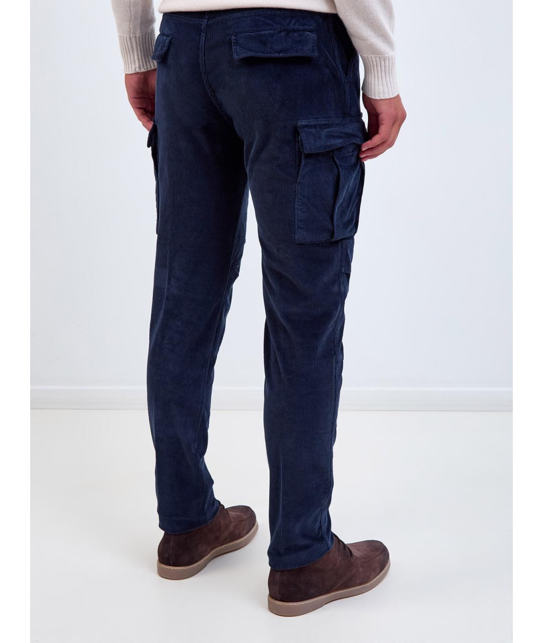 ELEVENTY Синие хлопковые повседневные брюки, фото 4