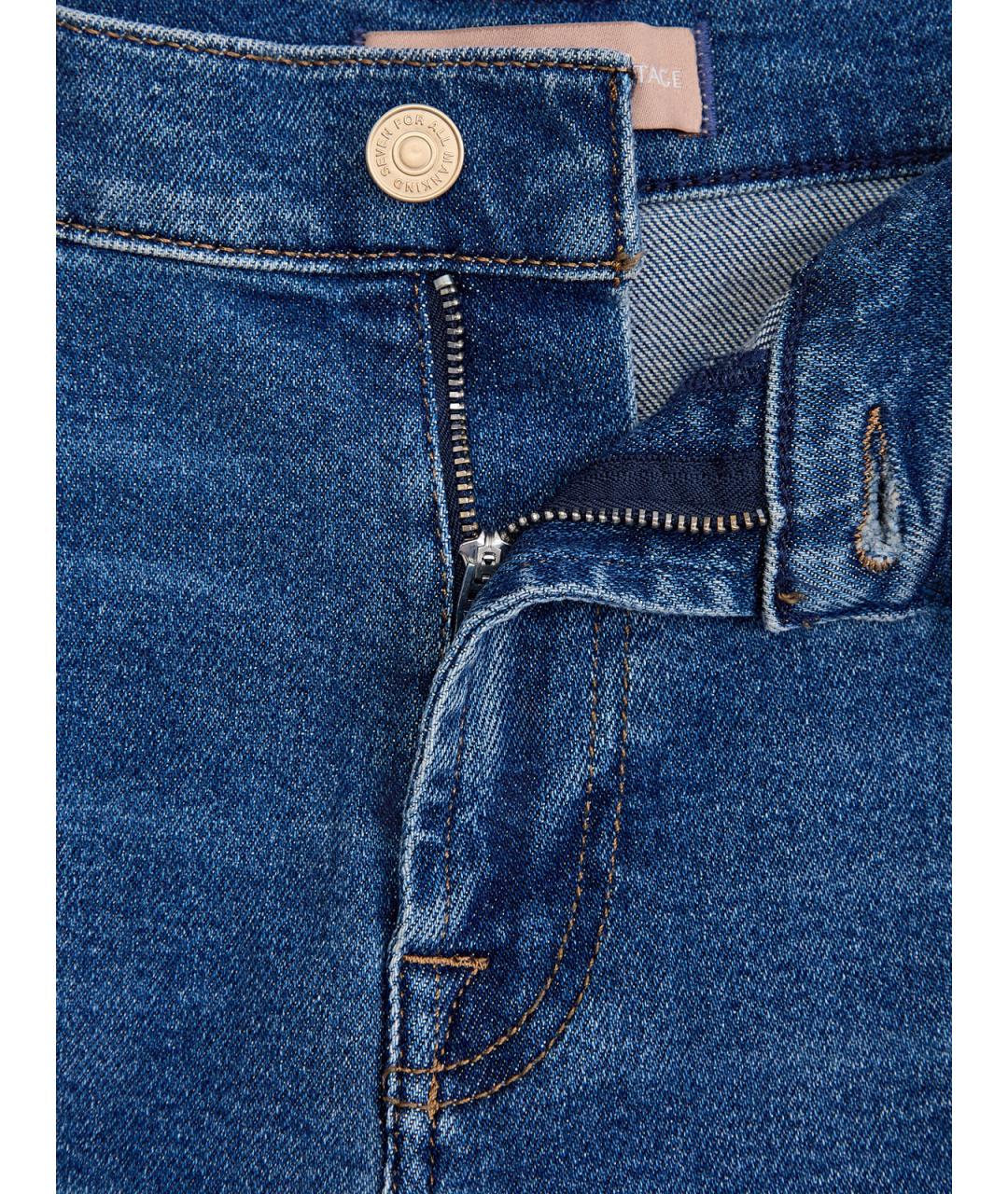 7 FOR ALL MANKIND Синие хлопковые прямые джинсы, фото 6