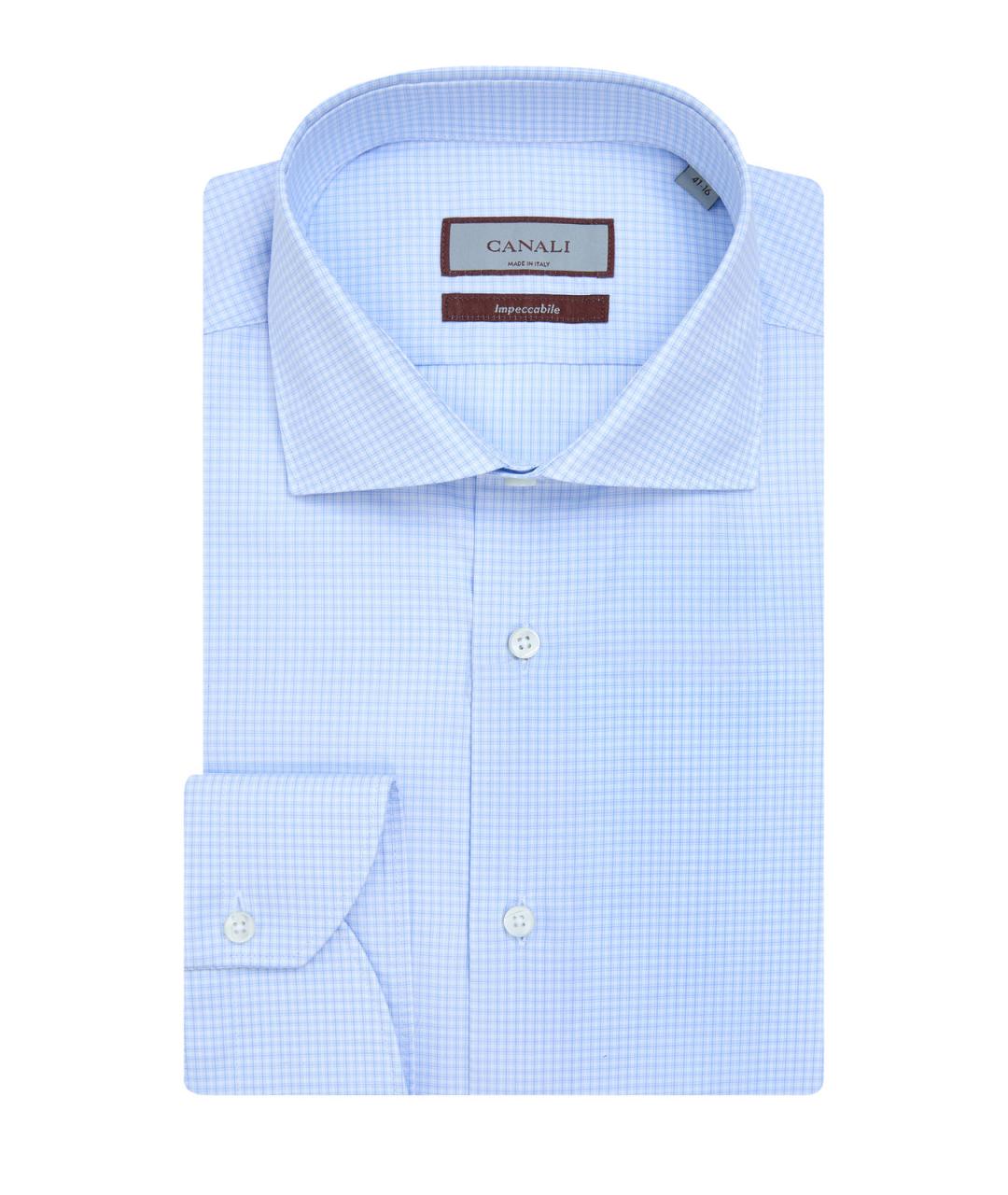 CANALI Голубая хлопковая кэжуал рубашка, фото 1