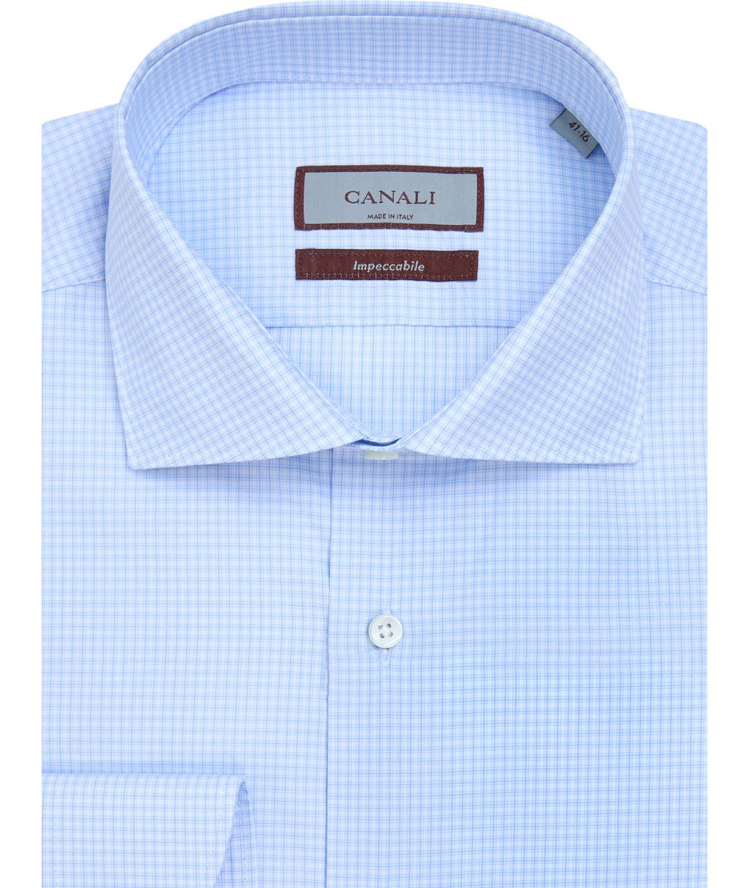 CANALI Голубая хлопковая кэжуал рубашка, фото 2