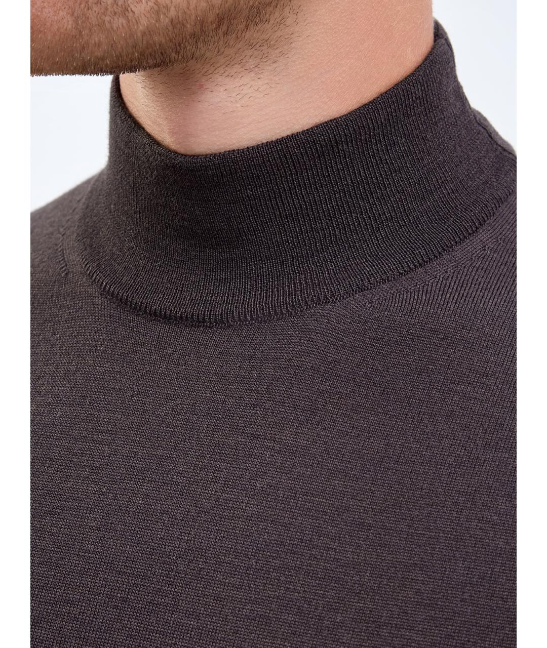 CANALI Коричневая шерстяная водолазка, фото 5