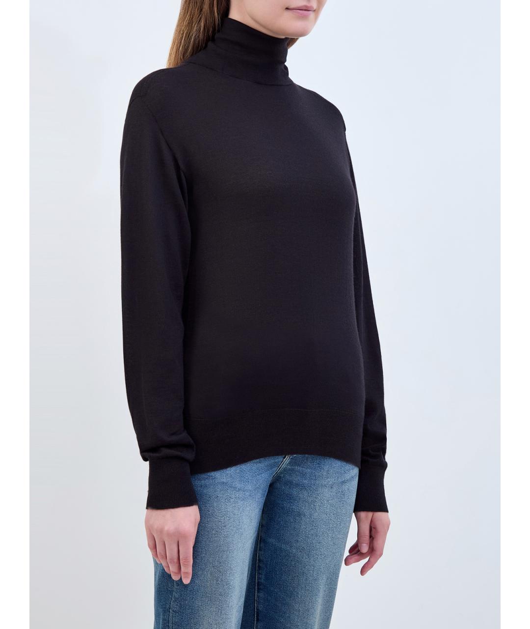 JIL SANDER Черная шерстяная водолазка, фото 3