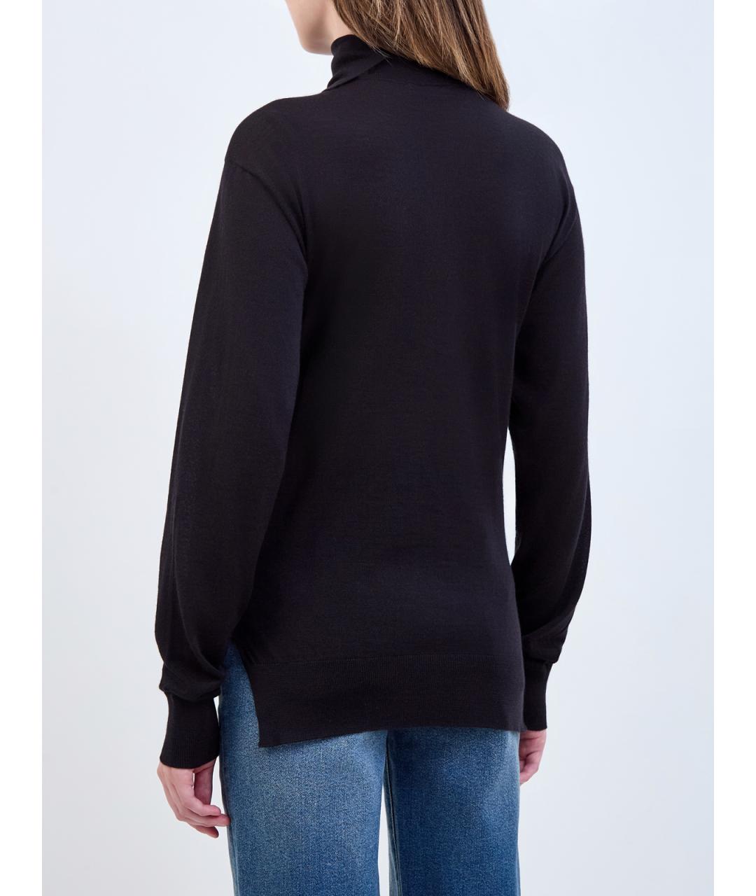 JIL SANDER Черная шерстяная водолазка, фото 4