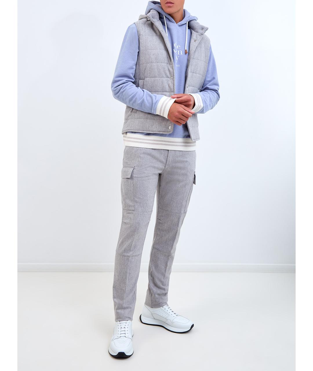 ELEVENTY Серые шерстяные повседневные брюки, фото 2