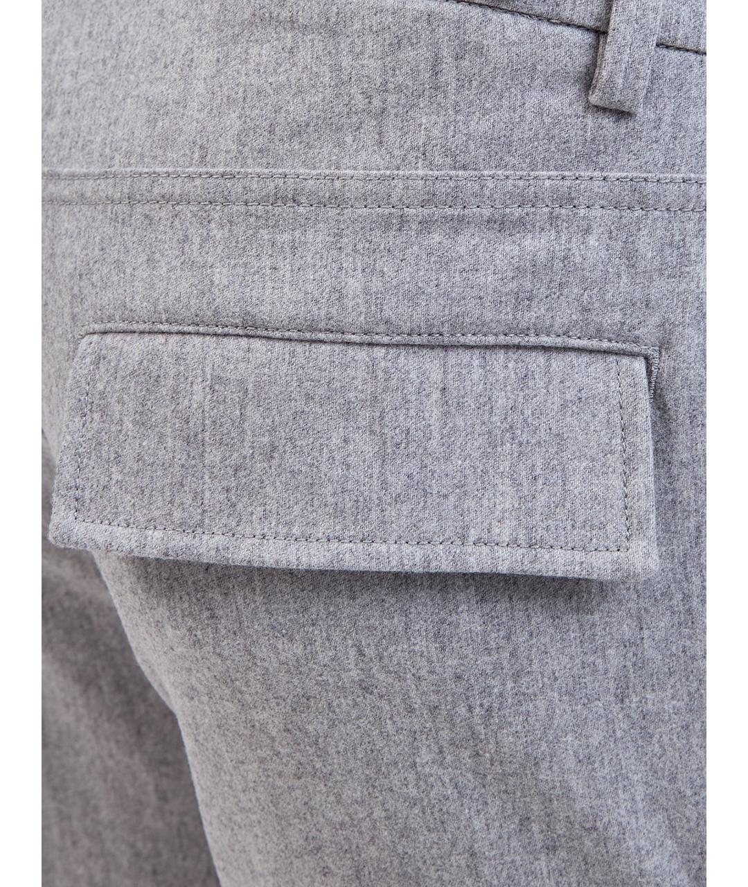 ELEVENTY Серые шерстяные повседневные брюки, фото 5
