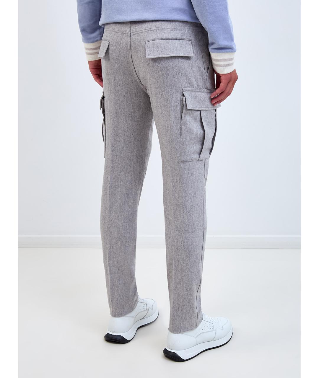ELEVENTY Серые шерстяные повседневные брюки, фото 4