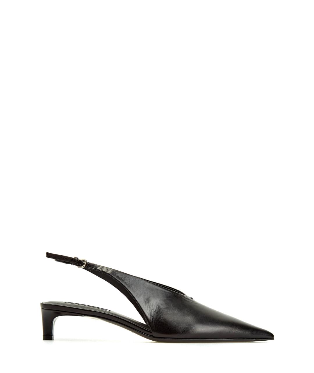 JIL SANDER Черные кожаные туфли, фото 1