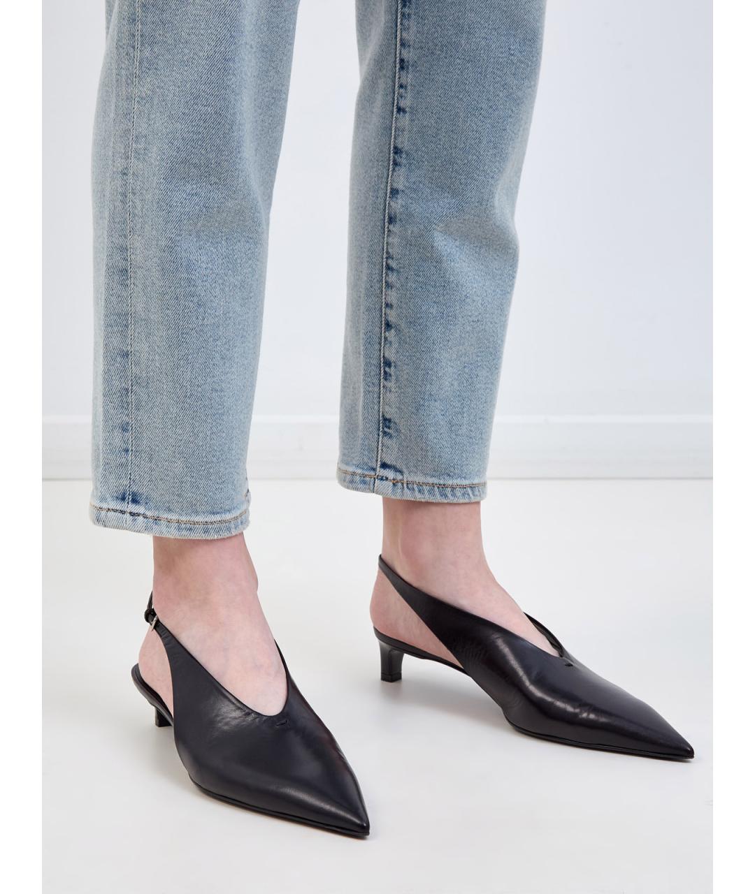 JIL SANDER Черные кожаные туфли, фото 2