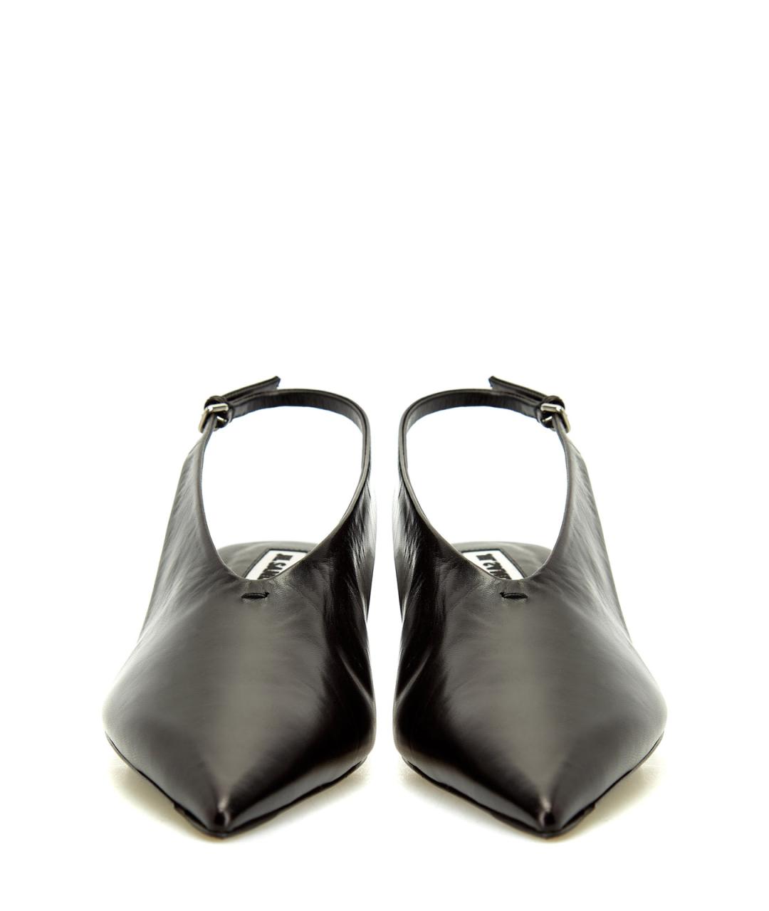 JIL SANDER Черные кожаные туфли, фото 6