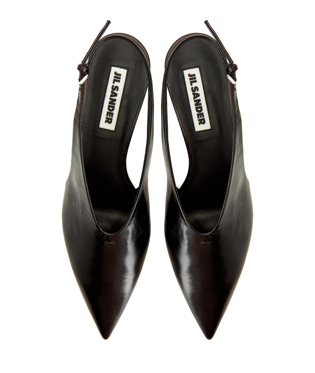 JIL SANDER Черные кожаные туфли, фото 5