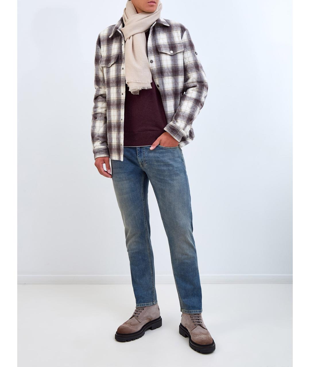 ELEVENTY Синие хлопковые джинсы скинни, фото 2