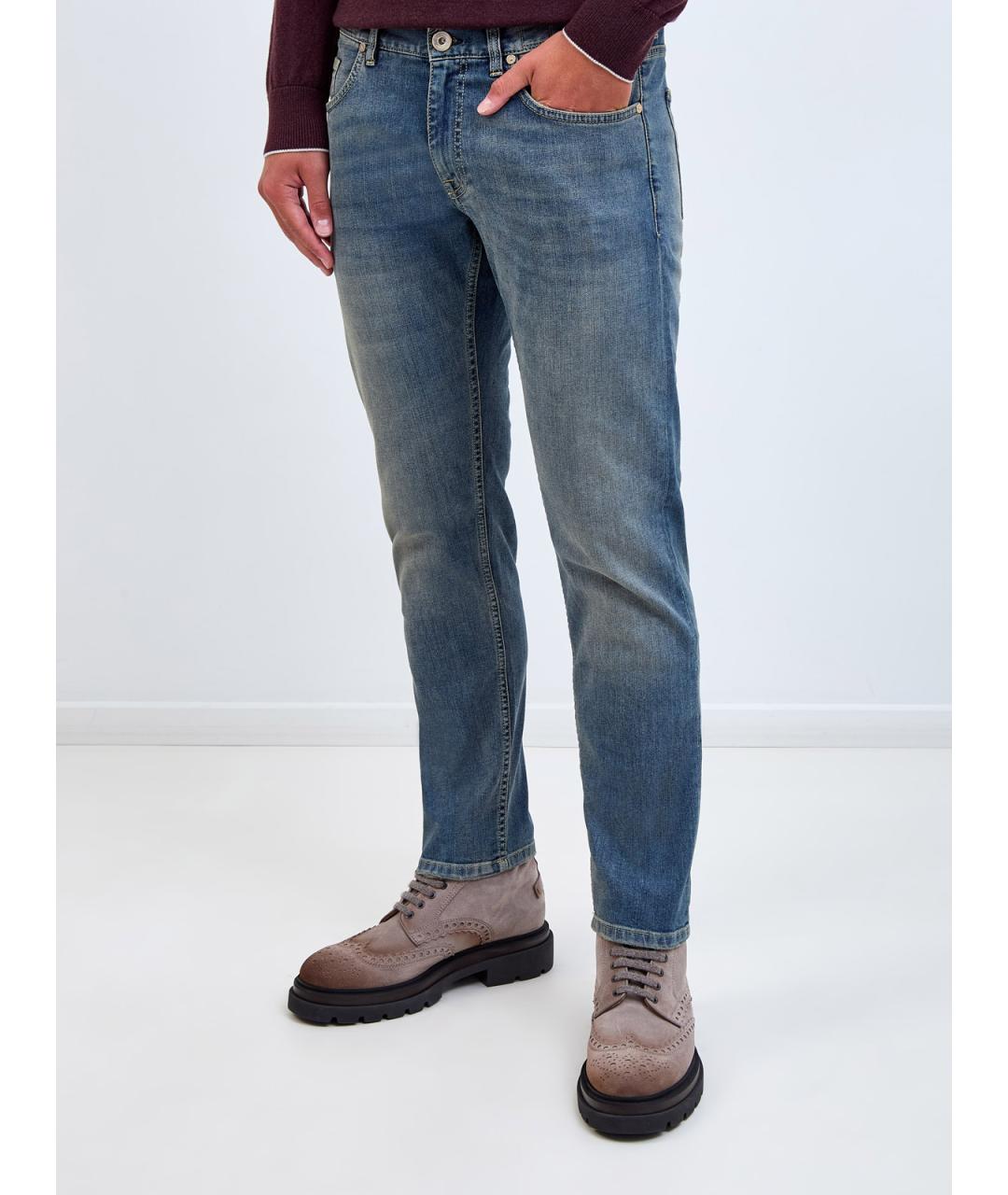 ELEVENTY Синие хлопковые джинсы скинни, фото 3