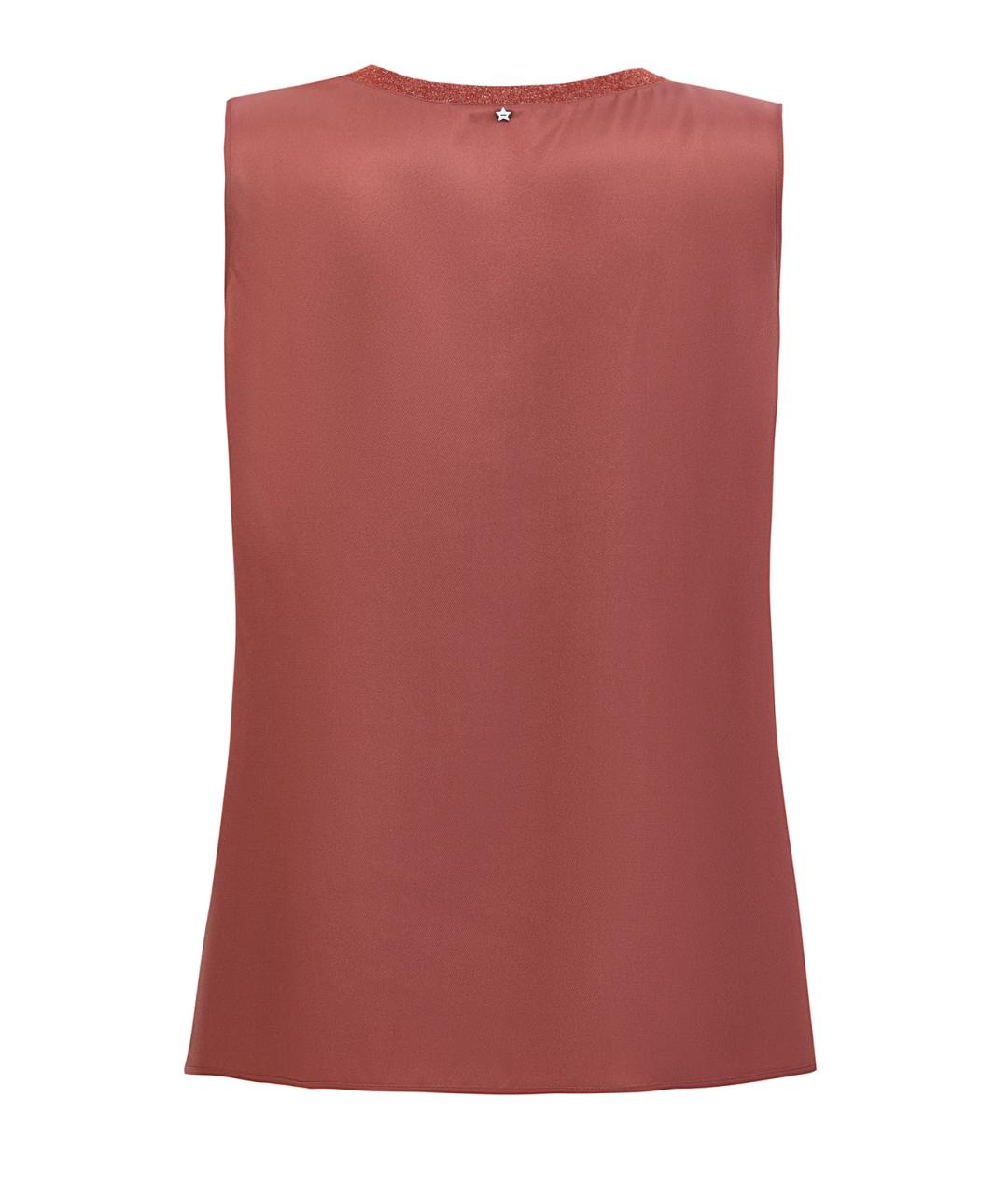 LORENA ANTONIAZZI Коричневая ацетатная майка, фото 2