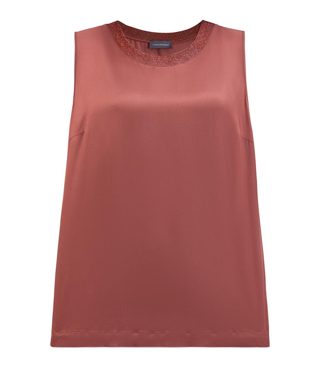 LORENA ANTONIAZZI Коричневая ацетатная майка, фото 1