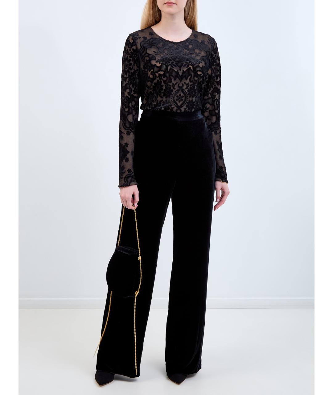 ETRO Черные вискозные прямые брюки, фото 2