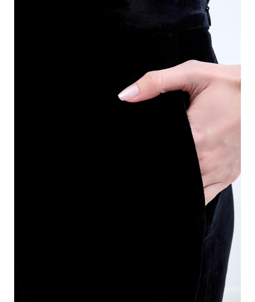 ETRO Черные вискозные прямые брюки, фото 5