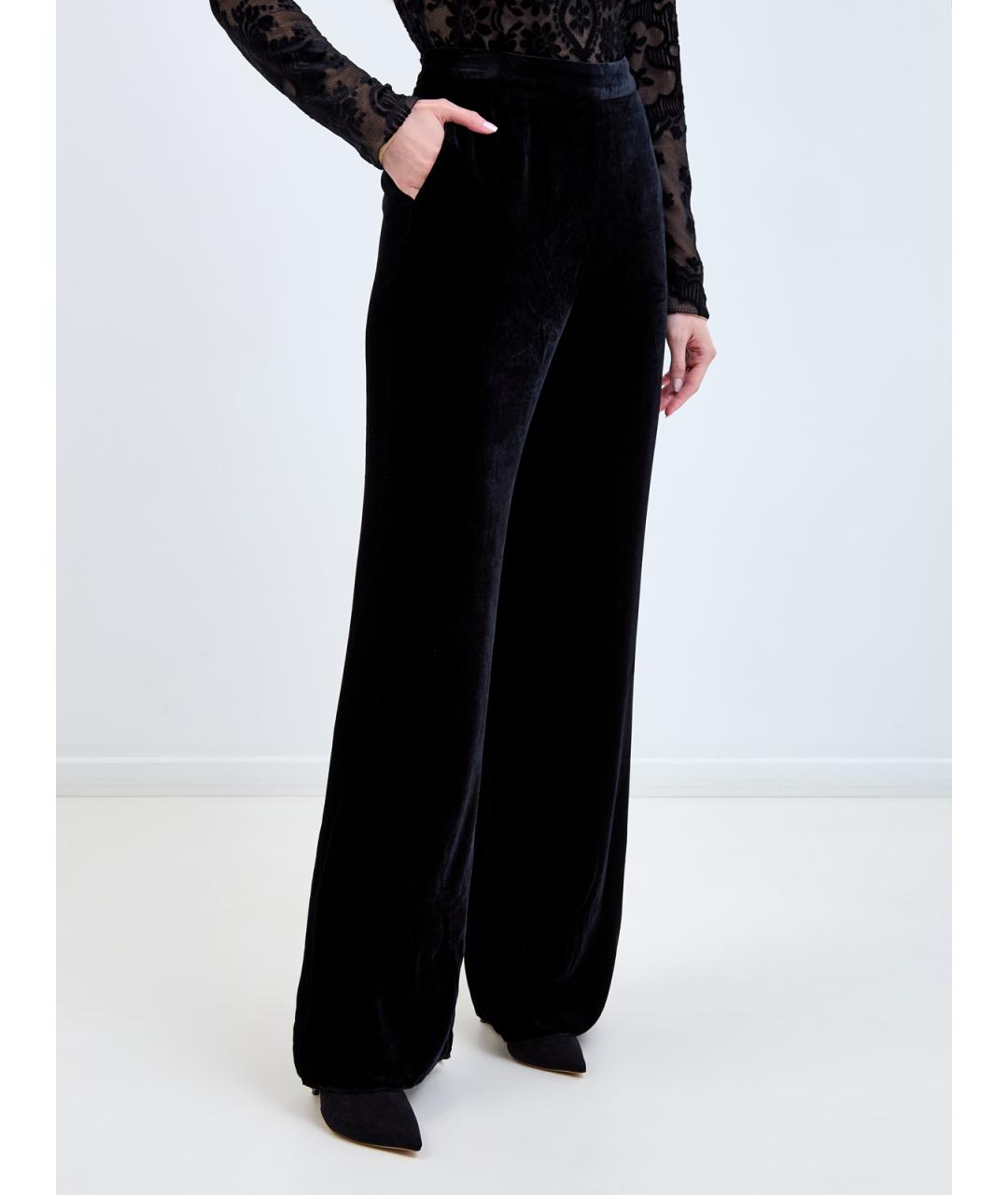 ETRO Черные вискозные прямые брюки, фото 3