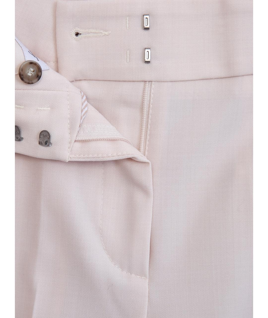 PESERICO Бежевые полиэстеровые прямые брюки, фото 6