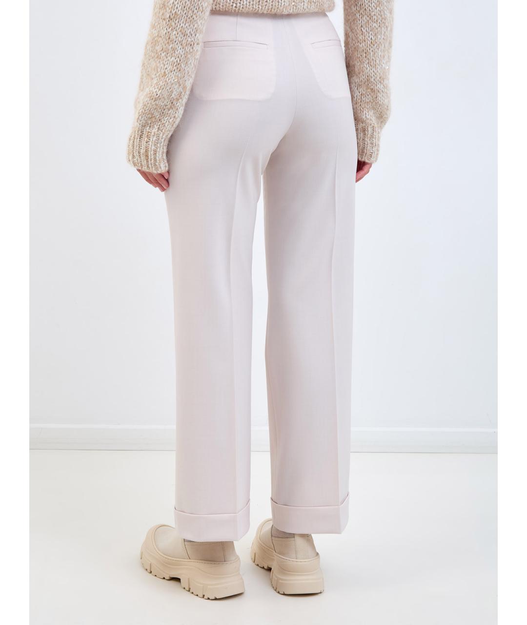 PESERICO Бежевые полиэстеровые прямые брюки, фото 4