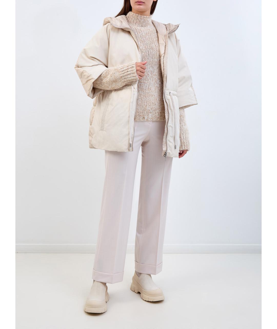 PESERICO Бежевый шерстяной джемпер / свитер, фото 2