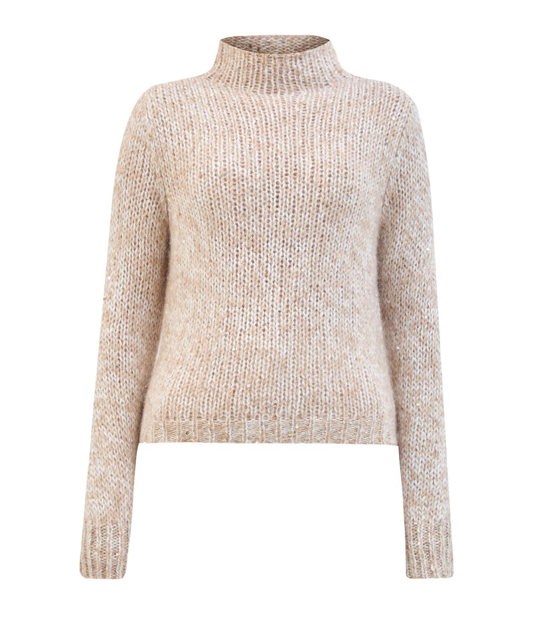 PESERICO Бежевый шерстяной джемпер / свитер, фото 1