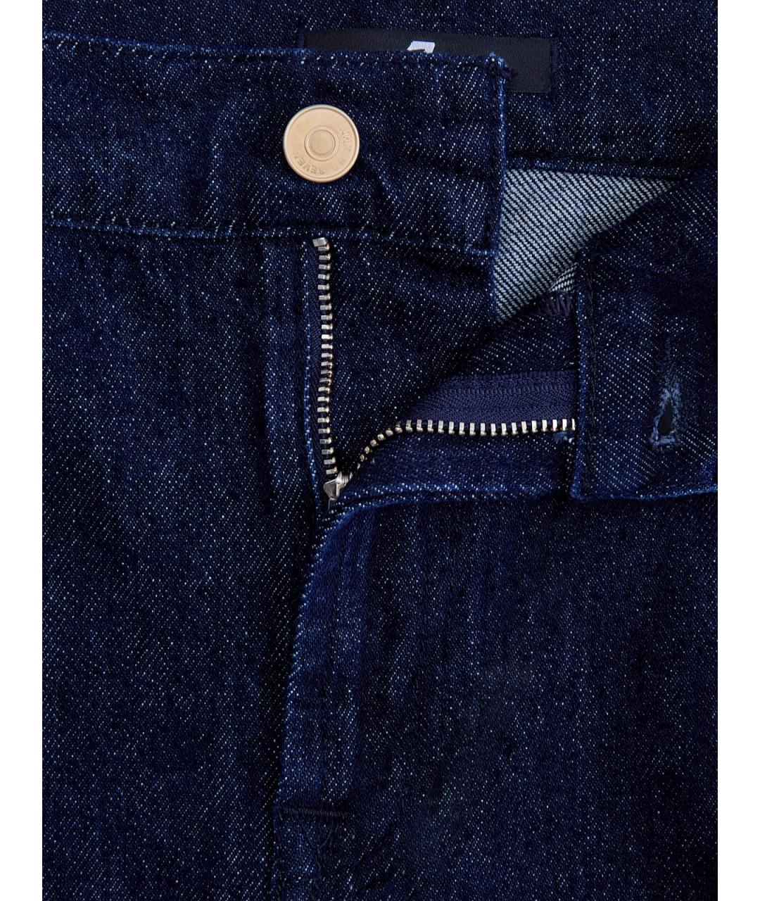 7 FOR ALL MANKIND Темно-синие хлопковые прямые джинсы, фото 6