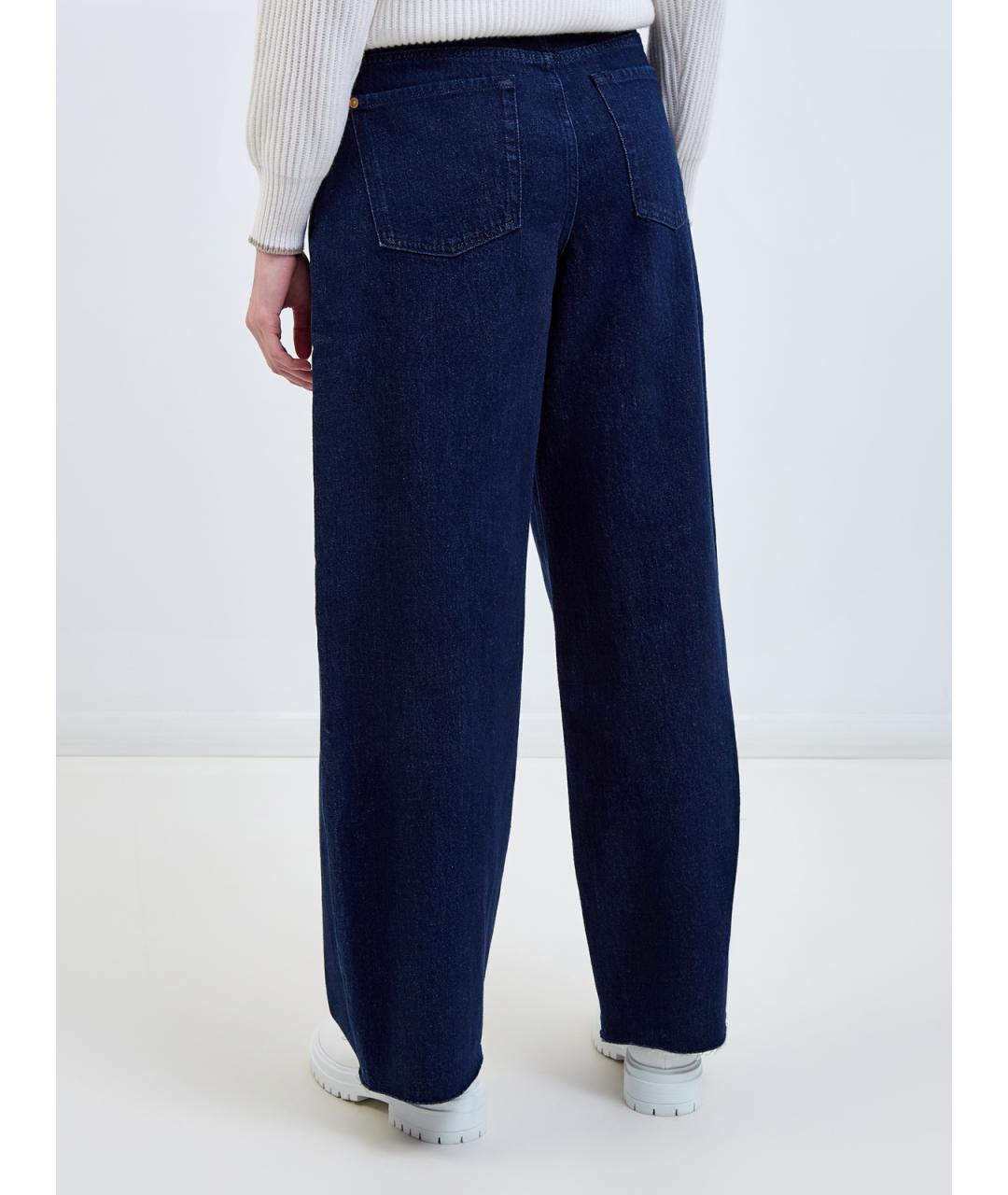 7 FOR ALL MANKIND Темно-синие хлопковые прямые джинсы, фото 4