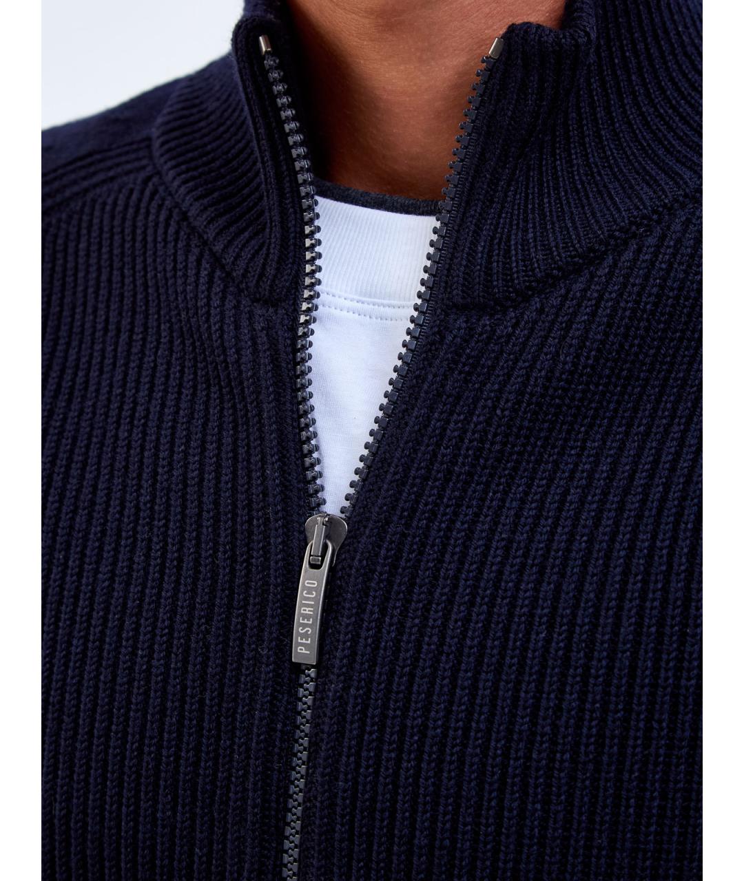 PESERICO Темно-синий шерстяной кардиган, фото 5