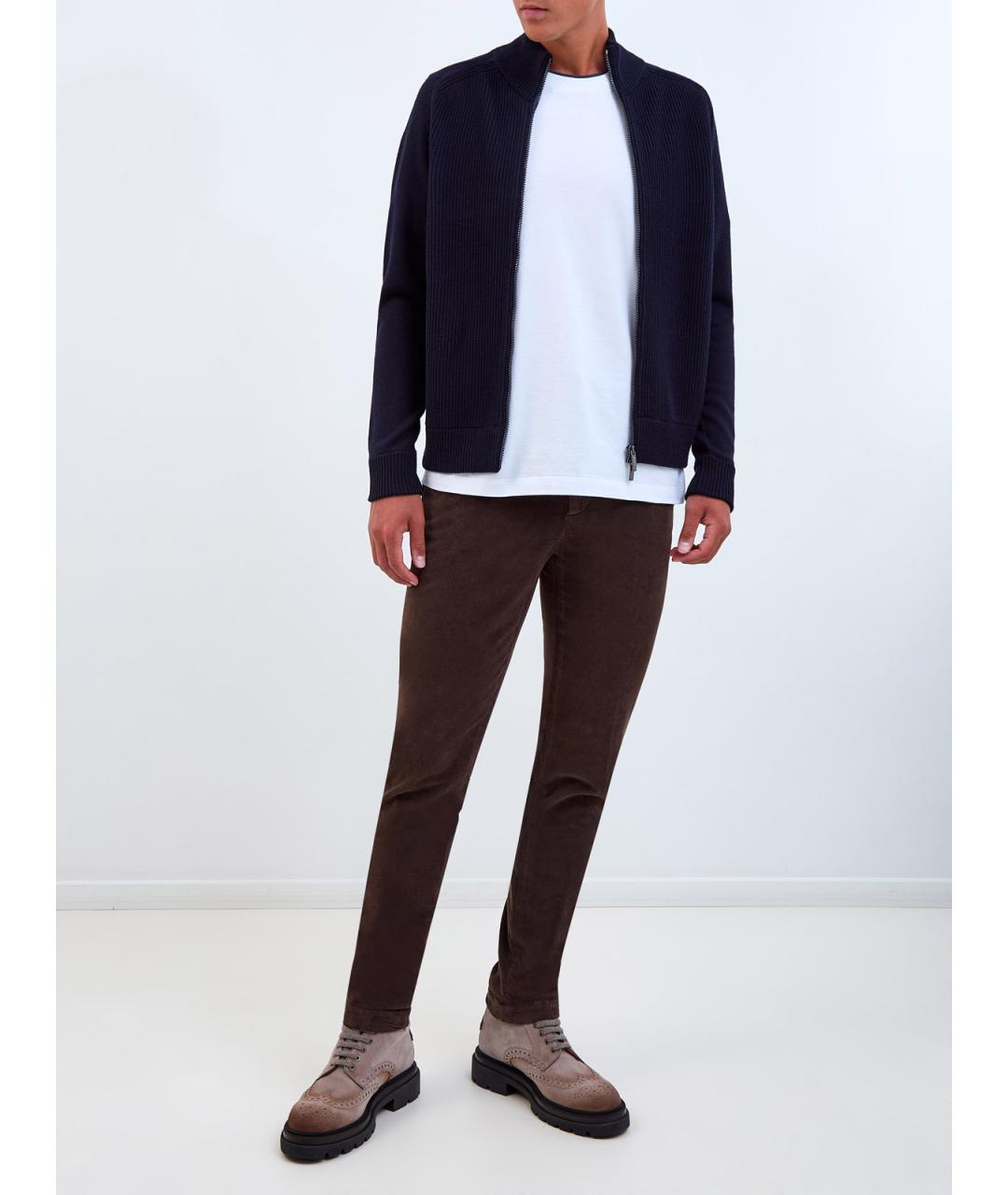 PESERICO Темно-синий шерстяной кардиган, фото 2