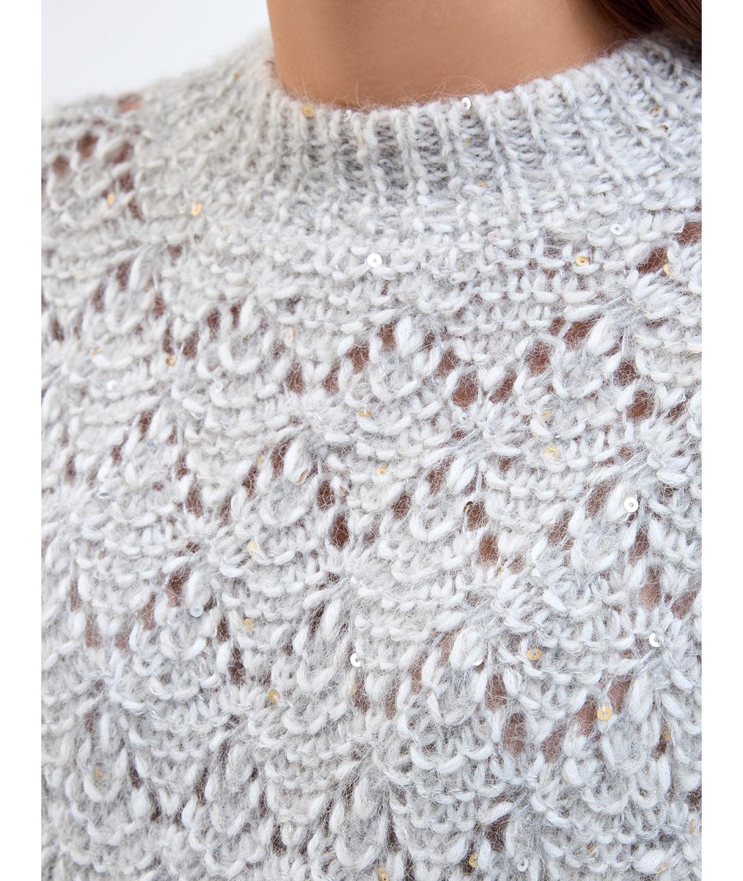 PESERICO Серый шерстяной джемпер / свитер, фото 5