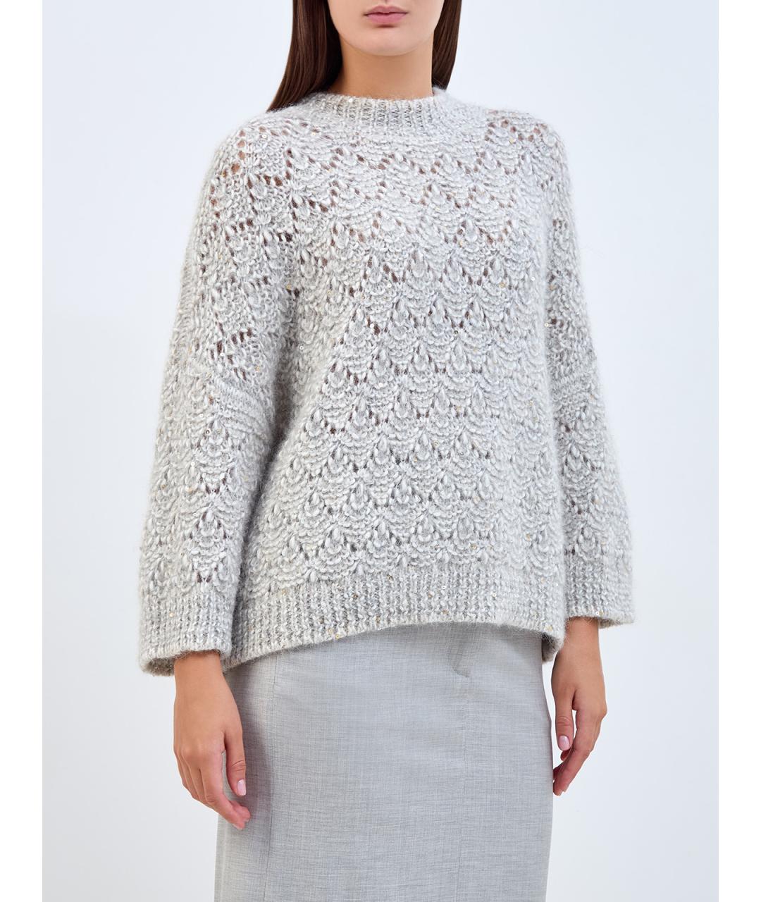 PESERICO Серый шерстяной джемпер / свитер, фото 3