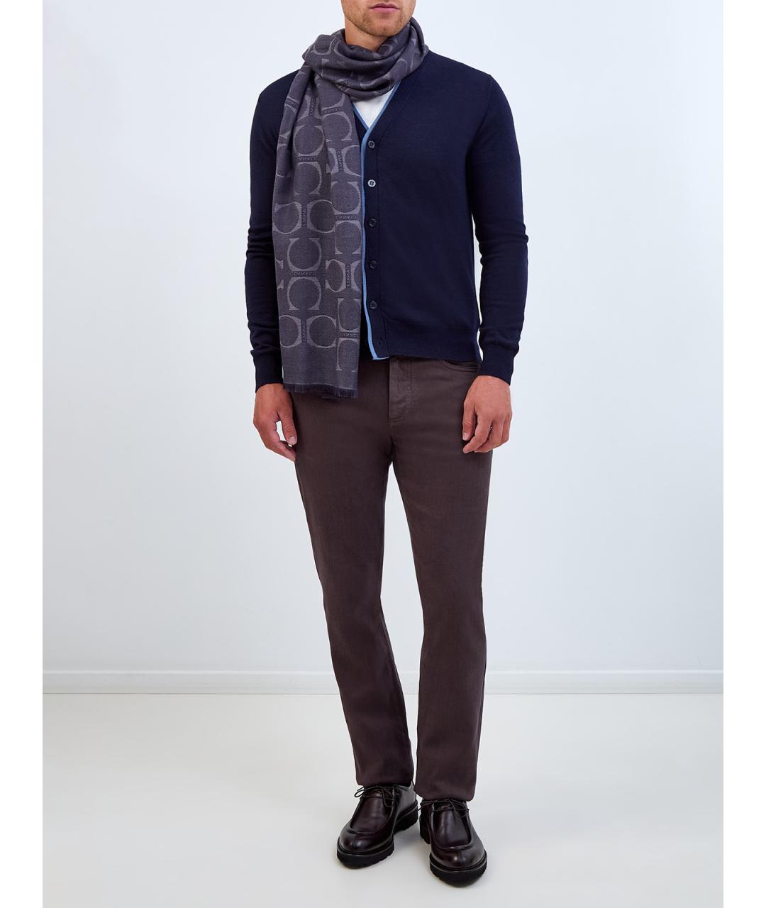 CANALI Синий шерстяной кардиган, фото 2