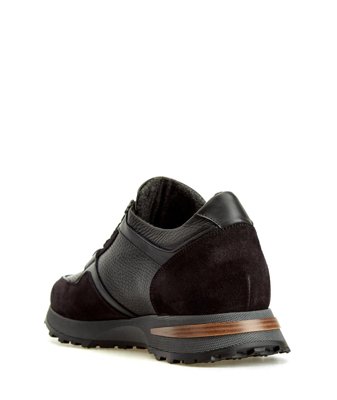 BARRETT Черные кожаные низкие кроссовки / кеды, фото 4