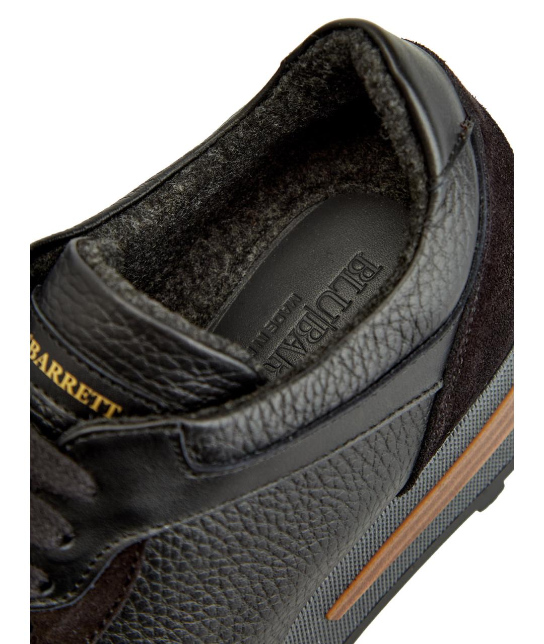 BARRETT Черные кожаные низкие кроссовки / кеды, фото 7