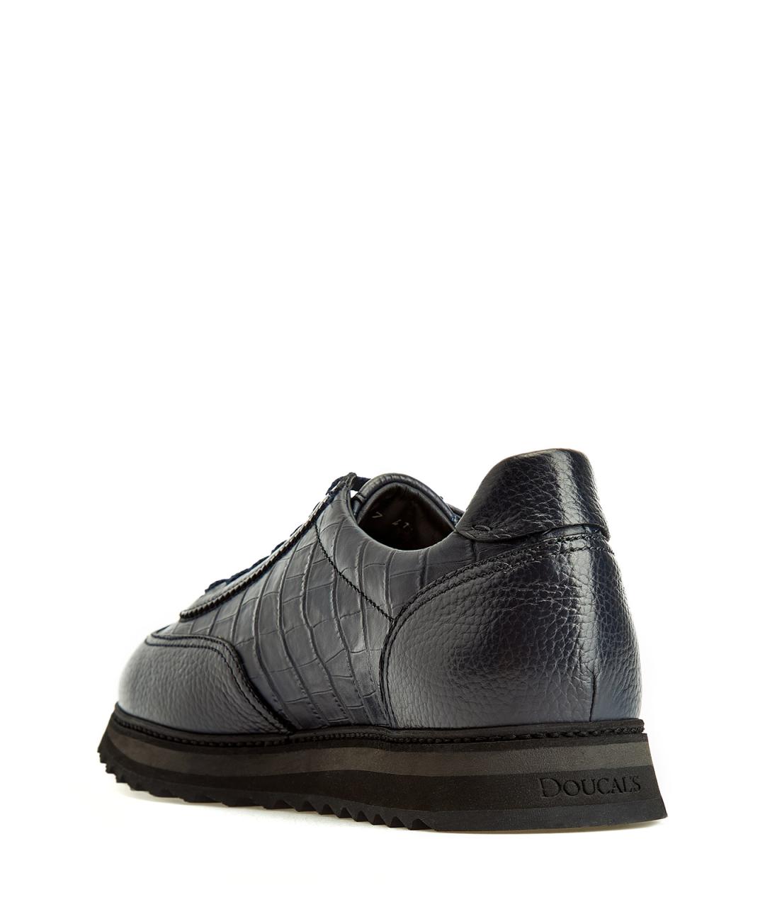 DOUCAL'S Черные кожаные низкие кроссовки / кеды, фото 4