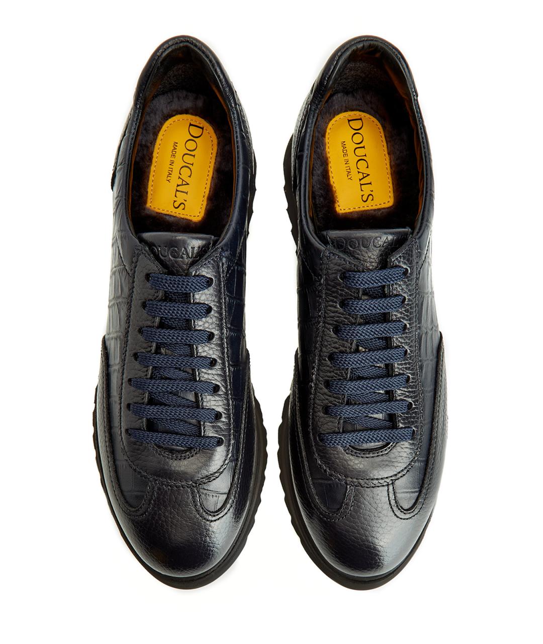 DOUCAL'S Черные кожаные низкие кроссовки / кеды, фото 6