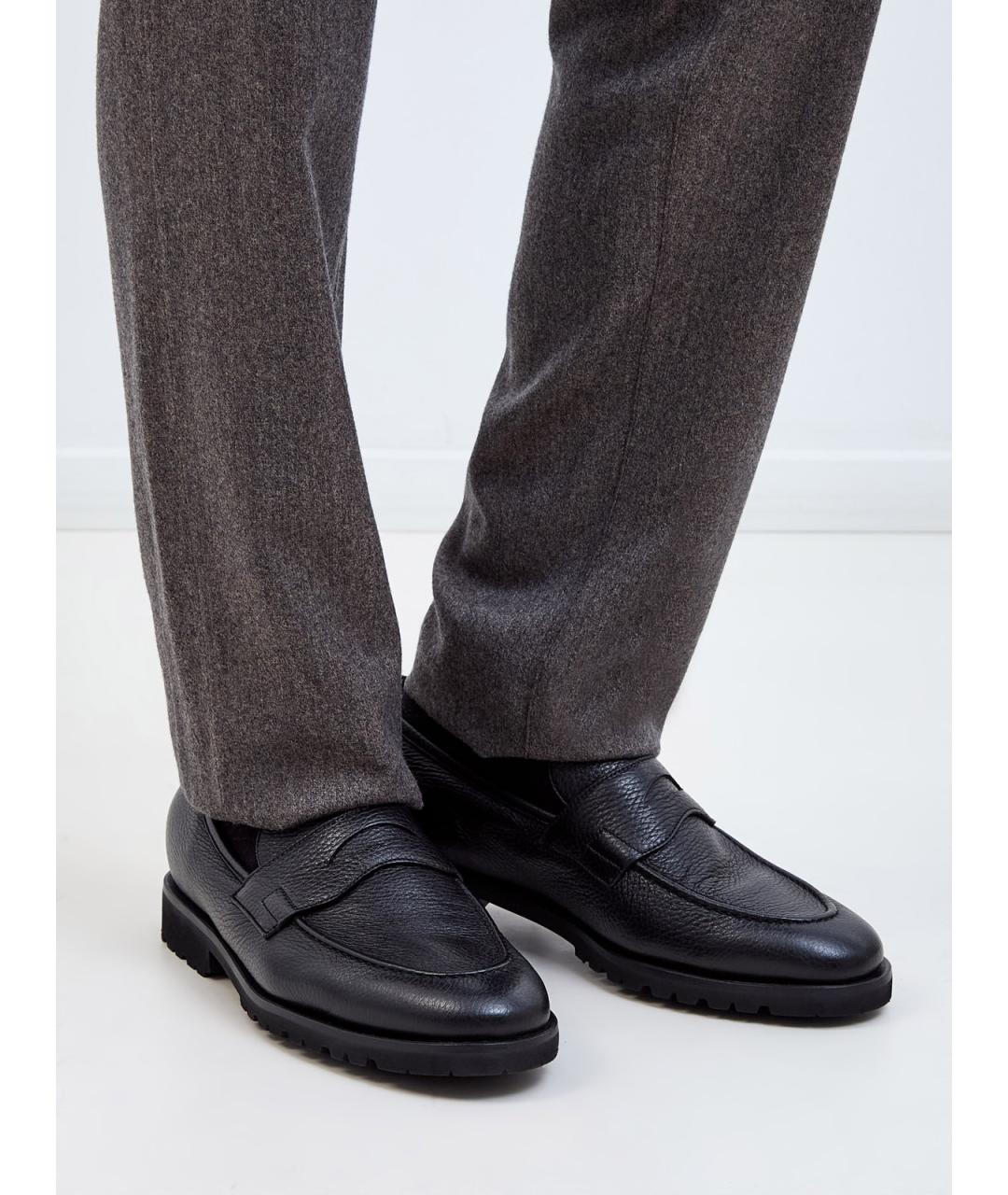 BARRETT Черные кожаные лоферы, фото 2