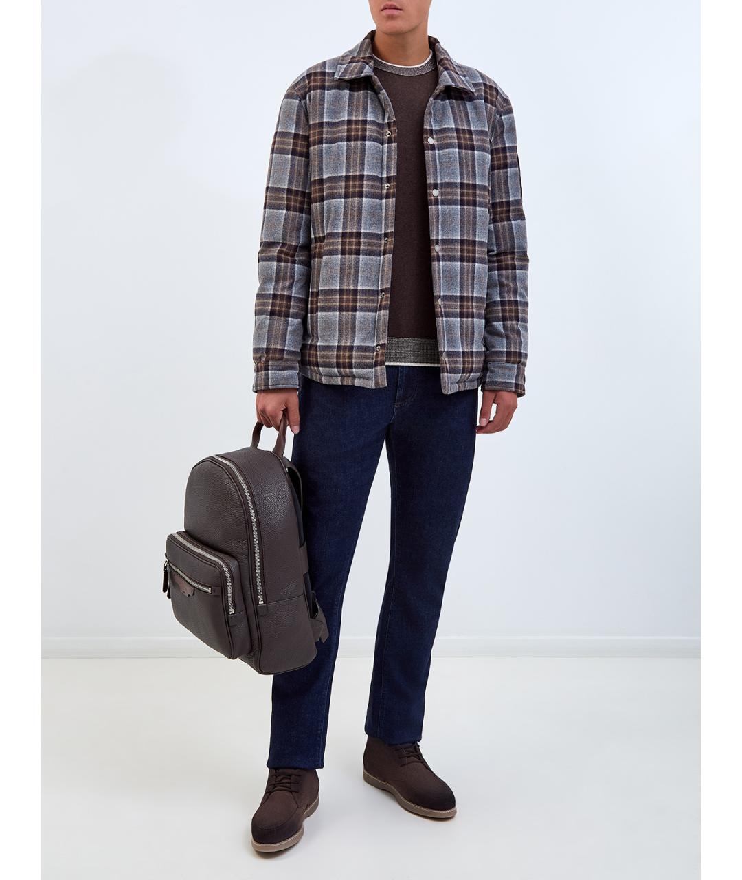 PESERICO Коричневый шерстяной джемпер / свитер, фото 2