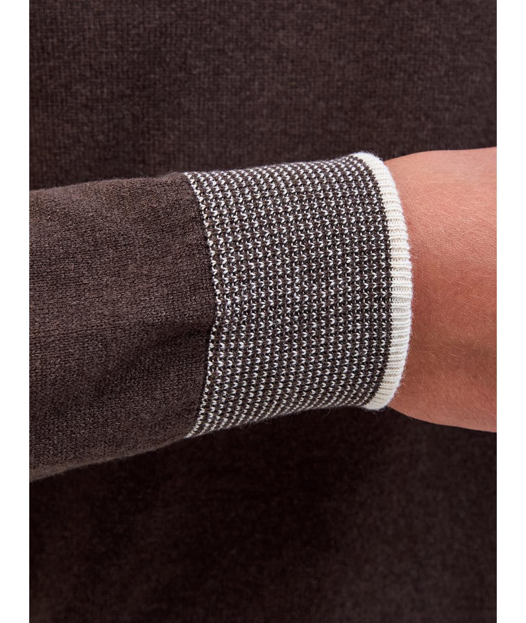 PESERICO Коричневый шерстяной джемпер / свитер, фото 5
