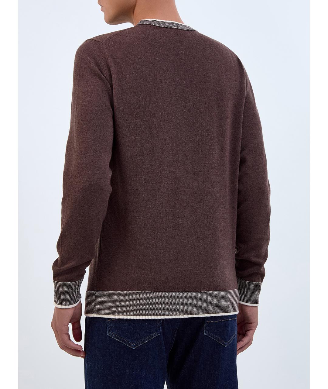 PESERICO Коричневый шерстяной джемпер / свитер, фото 4