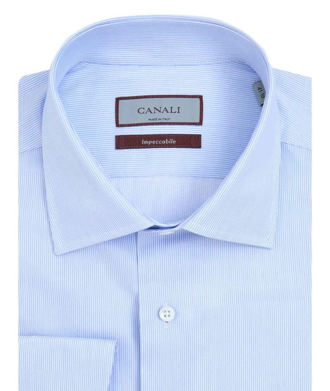 CANALI Голубая хлопковая кэжуал рубашка, фото 2