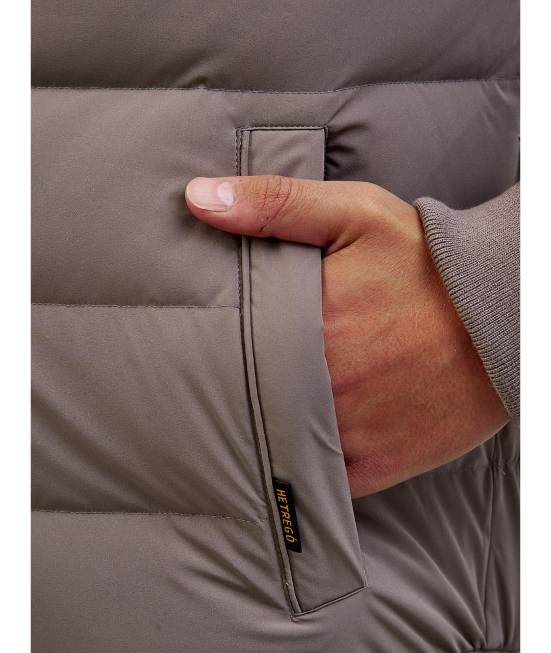 HETREGO Коричневый полиамидовый пуховик, фото 5
