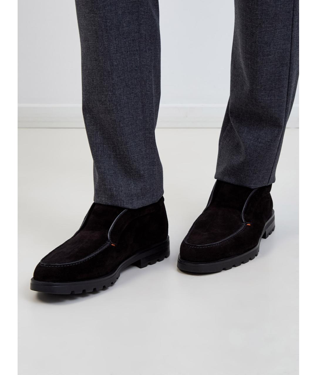 SANTONI Коричневые замшевые лоферы, фото 2