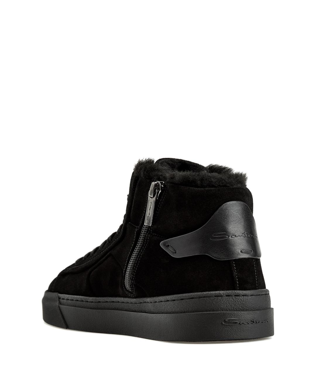 SANTONI Черные замшевые кеды, фото 4