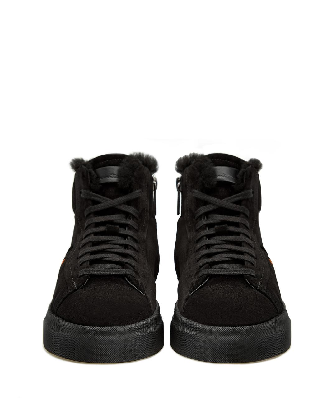 SANTONI Черные замшевые кеды, фото 5