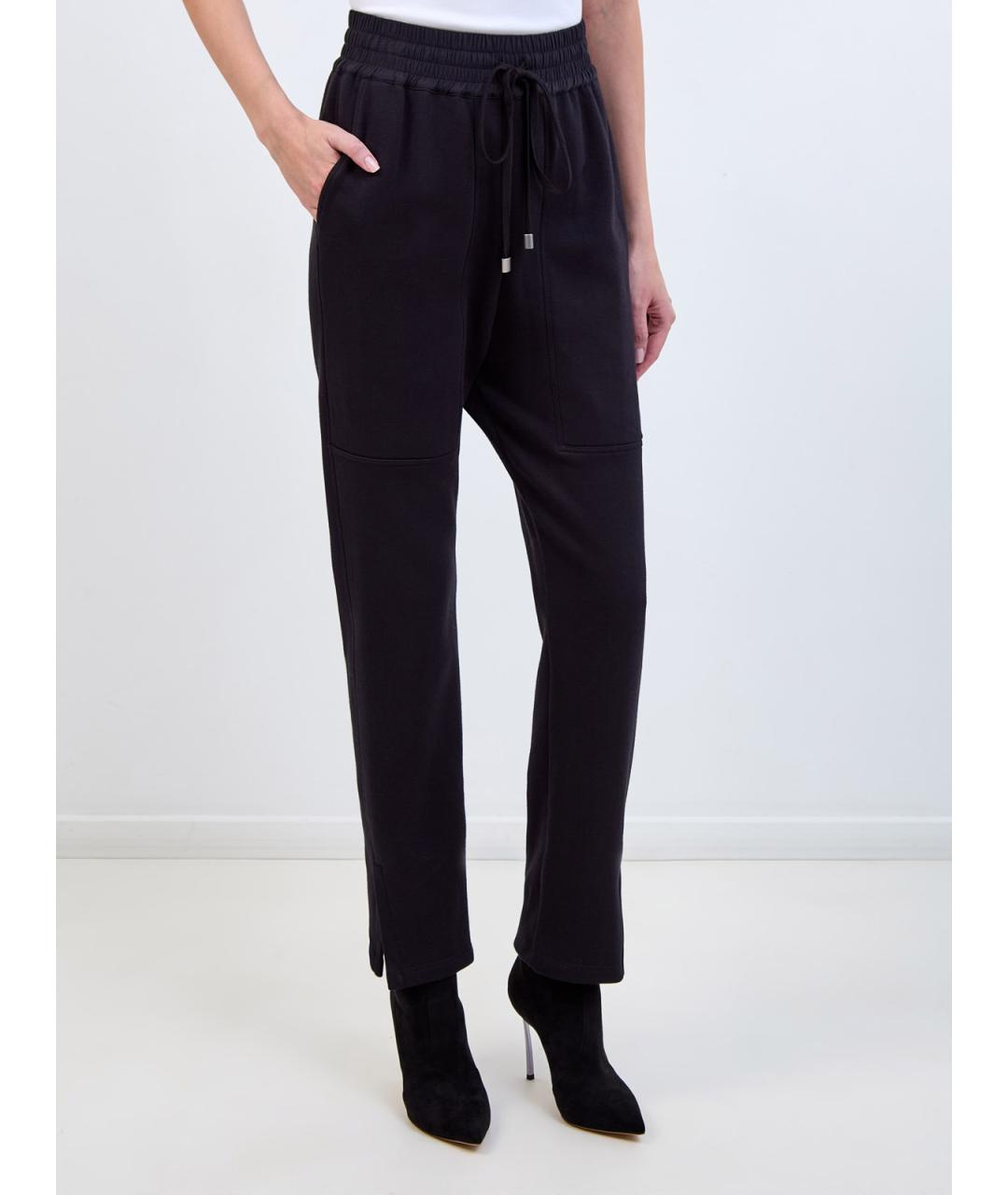 GENTRY PORTOFINO Черные хлопковые брюки узкие, фото 3