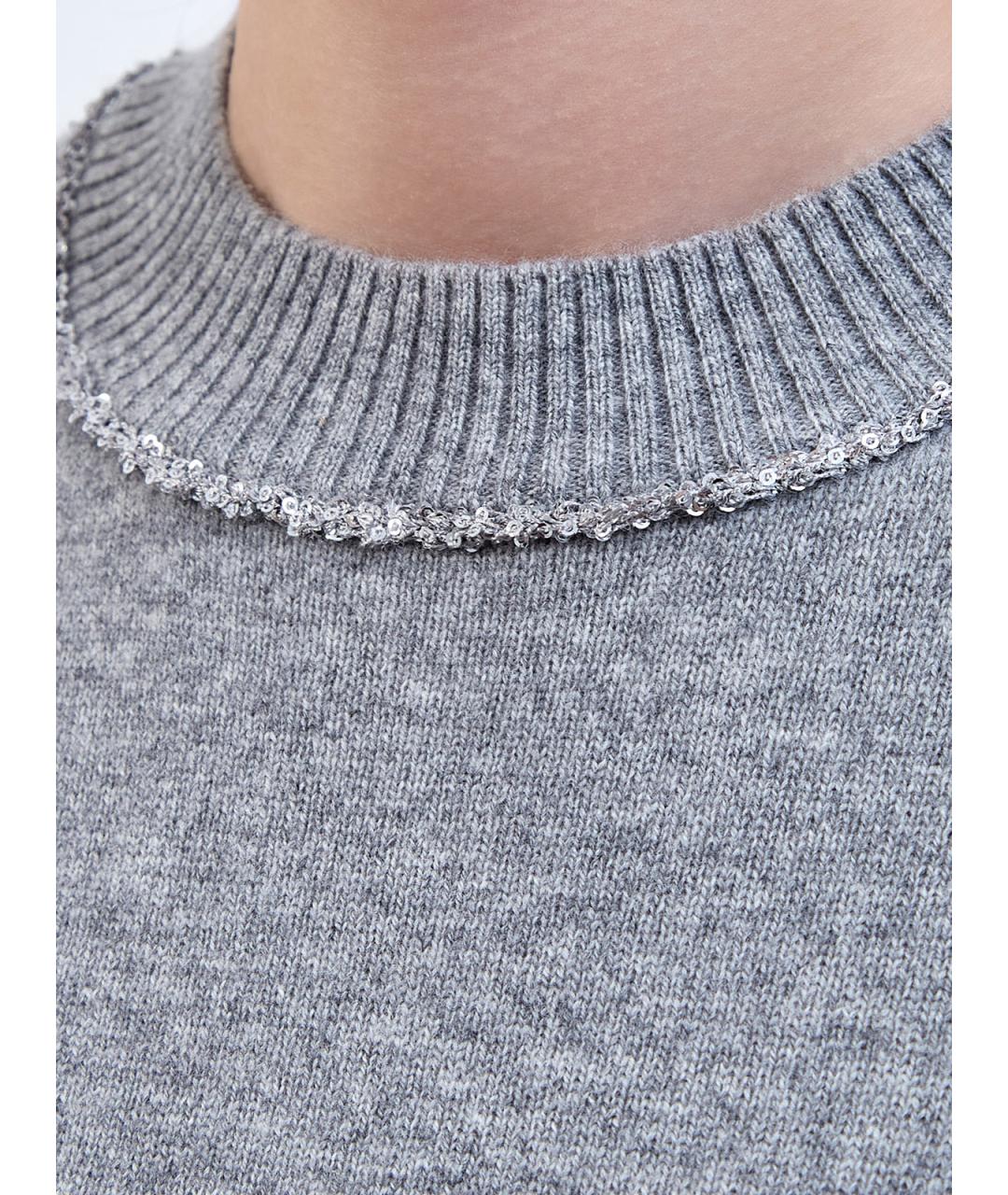 FABIANA FILIPPI Серый шерстяной джемпер / свитер, фото 5