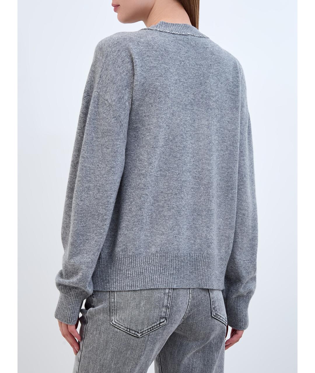 FABIANA FILIPPI Серый шерстяной джемпер / свитер, фото 4